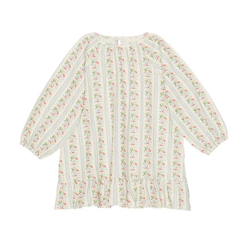 Flöss Abigail Jersey Kjole Soft White/Bright Blue 74 cm  Hvid  74 cm  kvinde