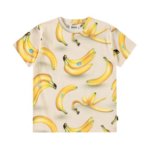 Molo Riley Short Sleeve T-Shirt Bananas 140 cm  Beige  140 cm  mand