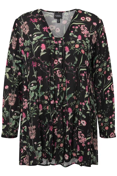 Ulla Popken Bluse  lysegrøn / pink / sort