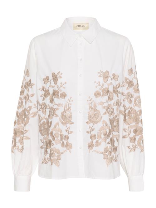 Cream Bluse 'CR Daisy'  camel / hvid