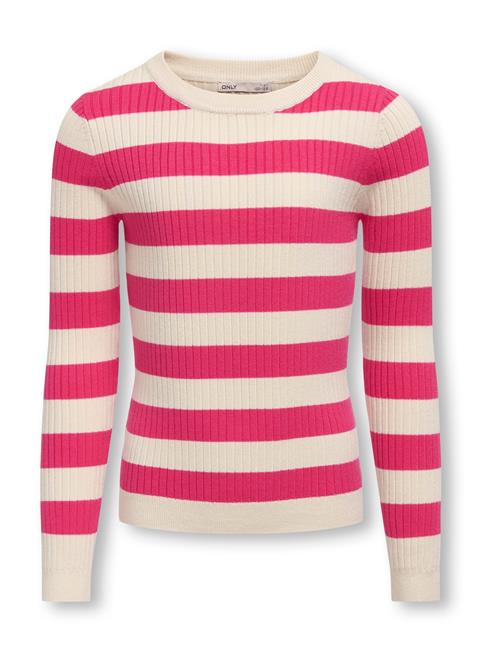 Se ONLY GIRLS Pullover 'KOGKarol'  beige / pink ved About You