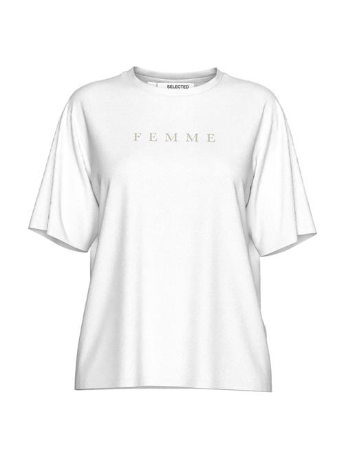 Se SELECTED FEMME Shirts 'SLFVILJA'  sand / hvid ved About You