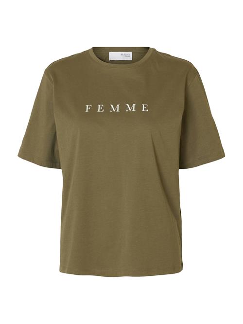 SELECTED FEMME Shirts 'VILJA'  oliven / hvid