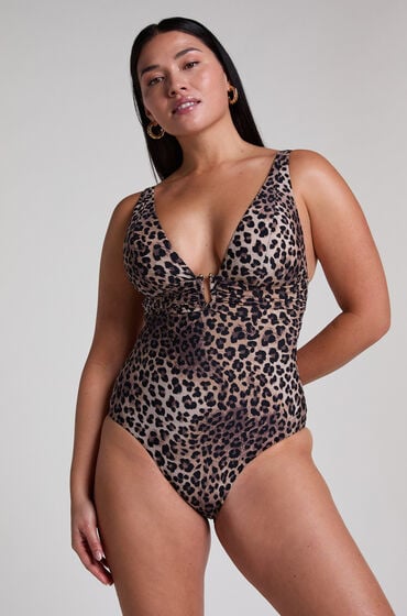 Hunkemöller Luxe formgivende badedragt Animalia Brown