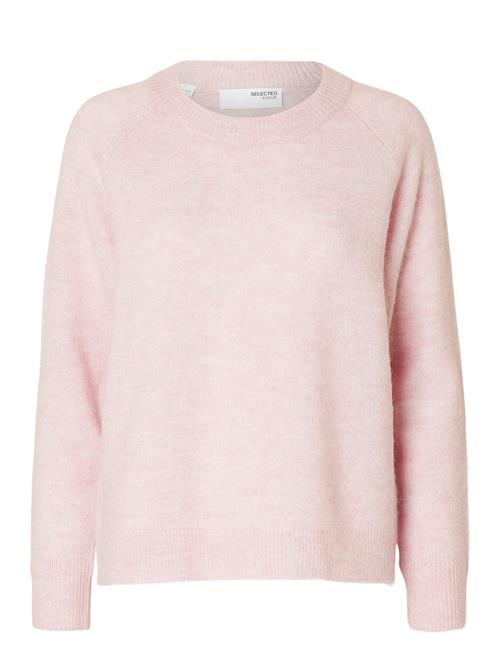 Se Slflulu Ls Knit O-Neck Noos Selected Femme Pink ved Booztlet