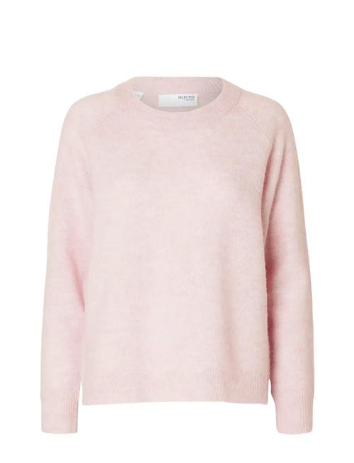Slflulu Ls Knit O-Neck Selected Pink