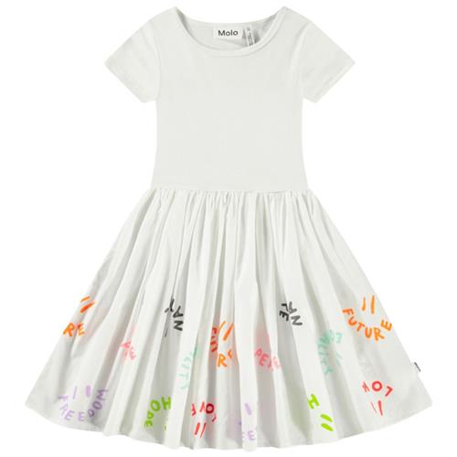 Molo Cissa Short-Sleeved Dress Words Of Hope 134/140 cm  Beige  134/140 cm  kvinde