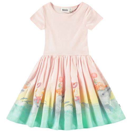 Molo Cissa Short-Sleeved Dress Wave Jumping 110/116 cm  Lyserød  110/116 cm  kvinde