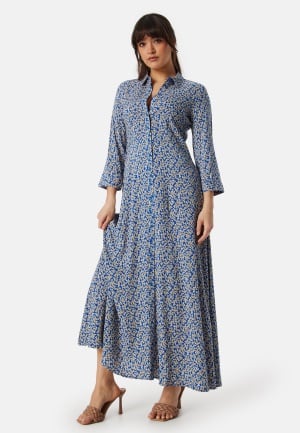 YAS Yassavanna Long Shirt Dress Bluing AOP:Disty Flo M