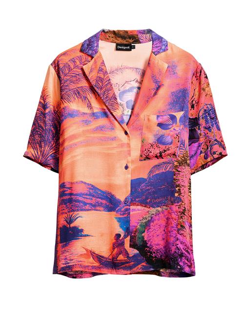 Se Desigual Bluse  mørkelilla / fuchsia / pastelrød ved About You