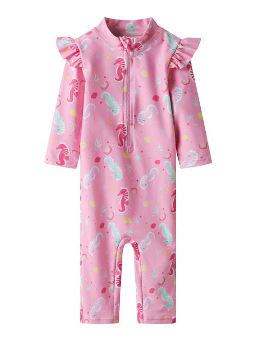 NAME IT Badedragt 'NMFZILA'  aqua / gul / pink / rød