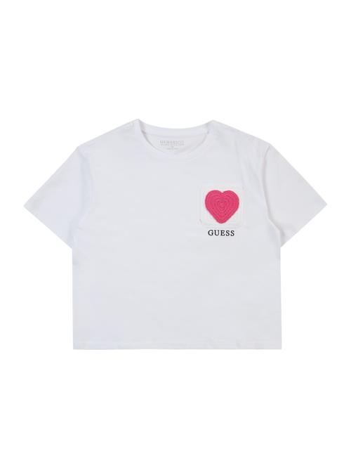 Se GUESS Bluser & t-shirts 'MIDI'  mørk pink / sort / hvid ved About You