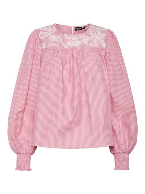 PIECES Bluse 'SARAH'  pink / hvid