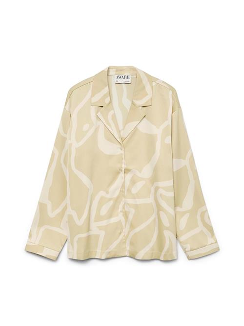 Se VERO MODA Bluse 'PAIGE'  creme / grøn ved About You