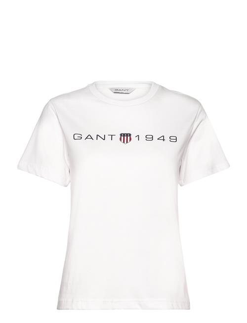 Se Reg Printed Graphic T-Shirt GANT White ved Booztlet