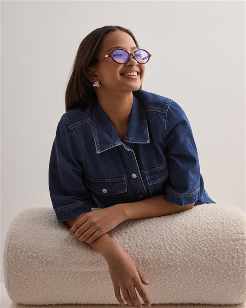 Only - Blå - Onlbelle S/S Shirt Dnm Gua Noos