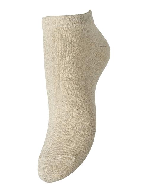 Pcsebby Glitter Sneaker 1Pack Socks Noos Pieces Beige