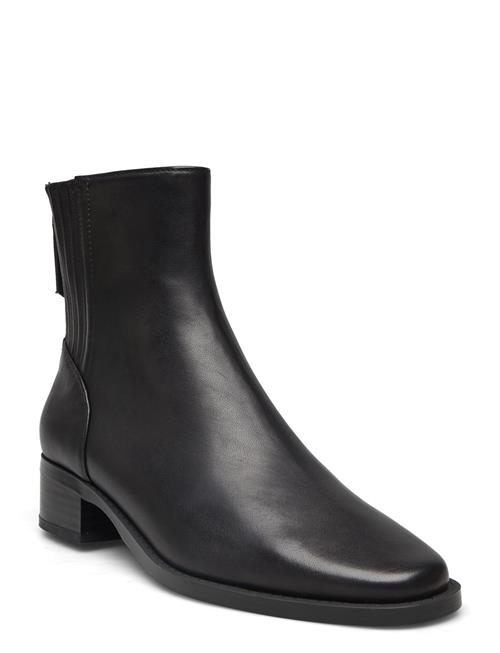 Leather Ankle Boots With Ankle Zip Closure Mango Black