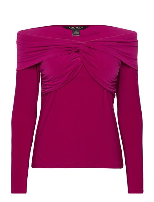 Se Jersey Off-The-Shoulder Top Lauren Ralph Lauren Purple ved Booztlet