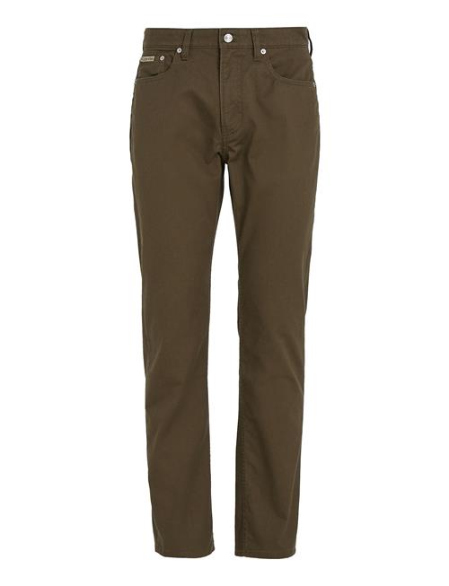 Se Straight Cotton Twill Pant Calvin Klein Jeans Khaki ved Booztlet