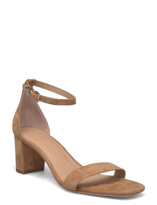 Se Logan Suede Sandal Lauren Ralph Lauren Beige ved Booztlet