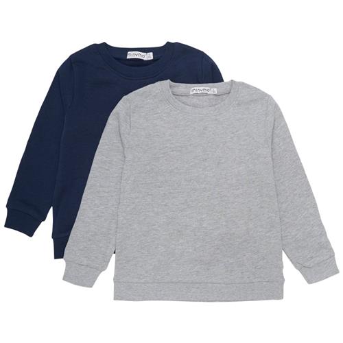 Minymo 2-pak Sweatshirt Grey Melange 116 cm  Grå  116 cm  Unisex