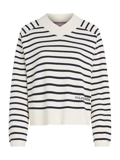 Se TOMMY HILFIGER Pullover  navy / hvid ved About You