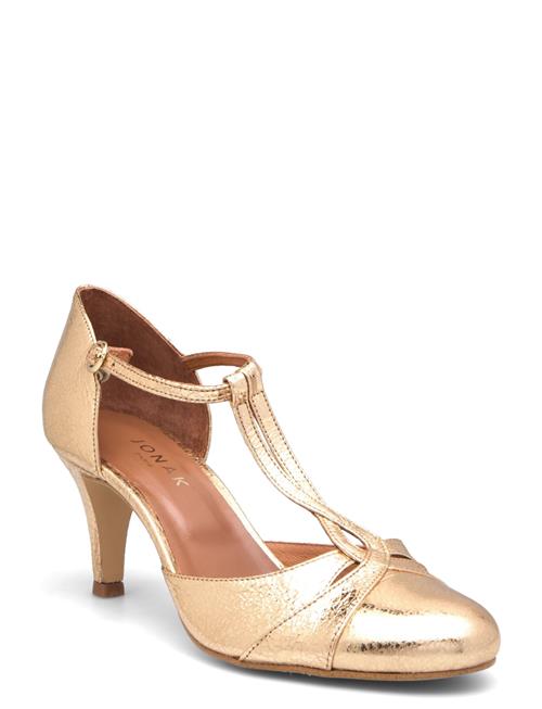 Se 088-Vermeil Cuir Craquele Jonak Paris Gold ved Booztlet