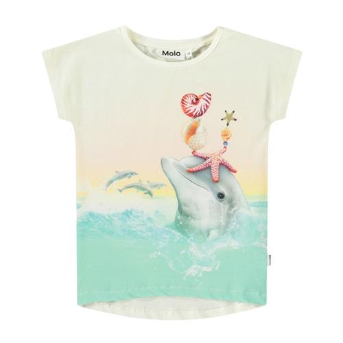 Molo Ragnhilde Short Sleeve T-Shirt Wave Jumping 92 cm  Beige  92 cm  kvinde