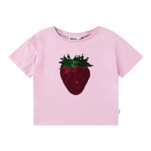 Molo Roseanna T-shirt Glitter Strawberry 104cm  Lyserød  104 cm  kvinde