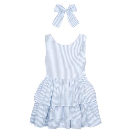The New Nalani Kjole White Swan Striped 3-4 Y  Blå  3-4 år  kvinde