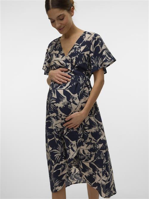 Vero Moda Maternity Kjole 'VMMJOSIE'  beige / navy