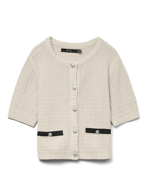 Se VERO MODA Cardigan 'VMHarper'  ecru / sort ved About You