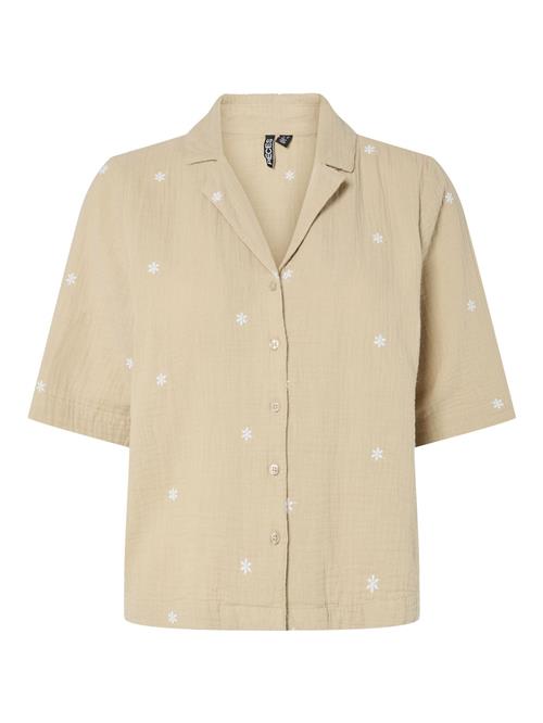 PIECES Bluse 'PCMaya'  beige / hvid