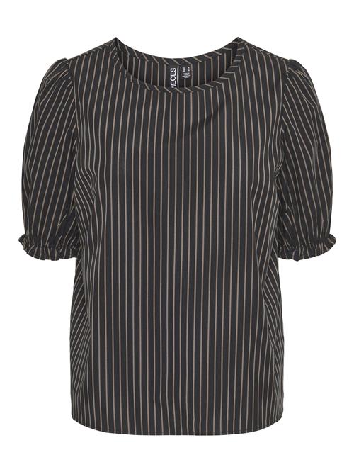 Se PIECES Bluse 'Penny'  brun / sort ved About You