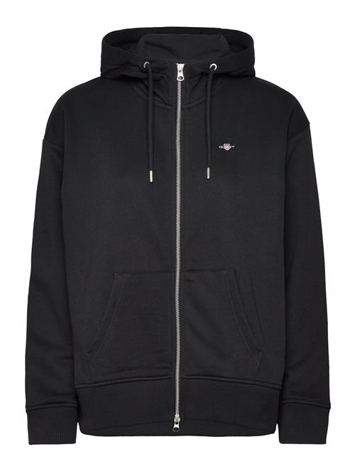 Se Rel Shield Zip Hoodie GANT Black ved Booztlet