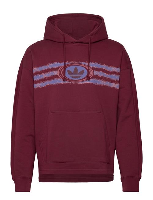 Adidas Originals Archive Graphic Print Hooded Sweat Adidas Originals Burgundy