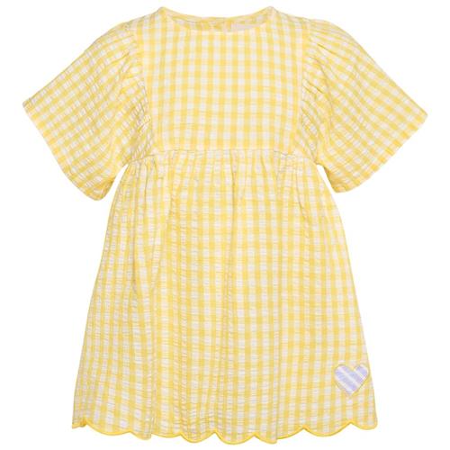 Sissel Edelbo Katrine MINI Kjole Yellow Checks 5-6 Y  Gul  5-6 år  kvinde