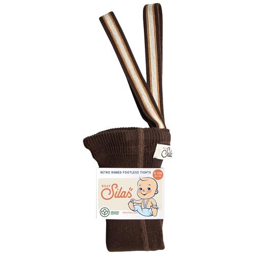 Silly Silas Footless Strømpebukser Chocolate Brown Striped 1-2 Y  Brun  1-2 år  Unisex
