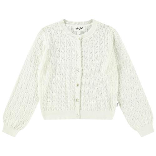 Molo Gillian Knitted Cardigan Crisp White 122/128 cm  Hvid  122/128 cm  kvinde