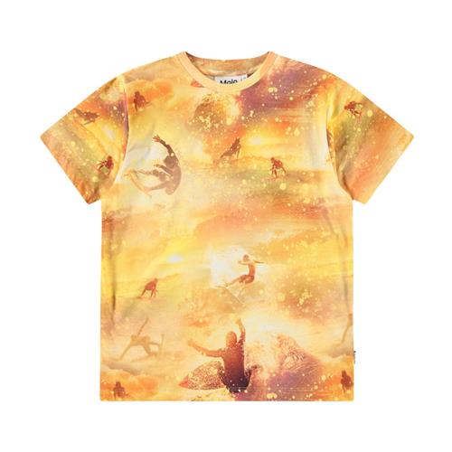 Molo Riley Short Sleeve T-Shirt Golden Surfers 164 cm  Gul  164 cm  mand