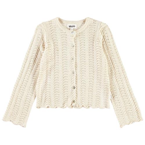 Molo Gigi Knitted Cardigan Sand Melange 122/128 cm  Beige  122/128 cm  kvinde