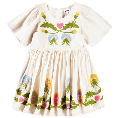 Molo Carlin Short-Sleeved Dress Dandelion Border 146/152 cm  Beige  146/152 cm  kvinde