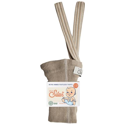 Silly Silas GOTS Fodløse Strømpebukser Oyster Grey Striped  2-3 Y  Grå  2-3 år  unisex