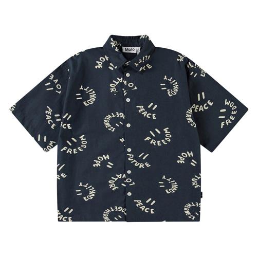 Molo Richie Long Sleeve Shirt Smile Words 92/98 cm  Marineblå  92/98 cm  mand