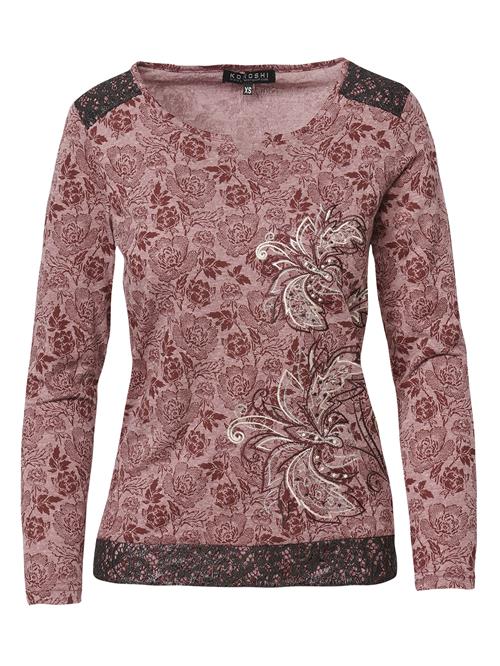 KOROSHI Shirts  blomme / lyselilla / sort