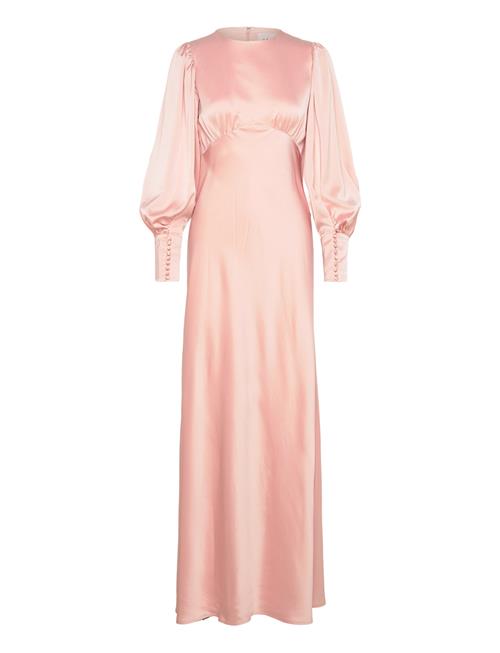 Alize Long Sleeved Satin Maxi Dress Malina Pink