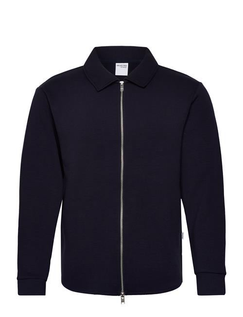 Se Slhemanuel Soft Full Zip Sweat Noos Selected Homme Navy ved Booztlet