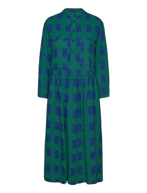 Checked Loose Fit Dress Bobo Choses Green