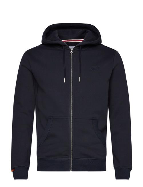 Se Essential Logo Zip Hoodie Hb Superdry Navy ved Booztlet